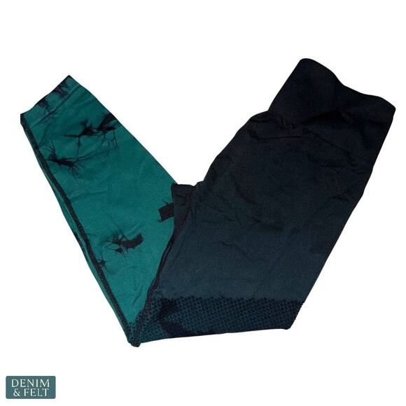 Halara Dark Green Tie Dye Scrunch Butt Seamless High Waist Workout Leggings Med - Picture 2 of 6